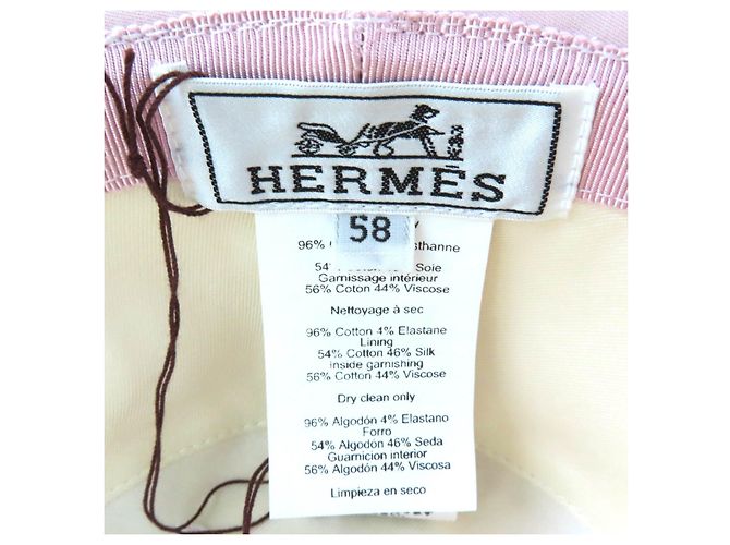 Hermès Cappello Bucket in Cotone Hermes Harper Nautic H logo Rosa - vista 8