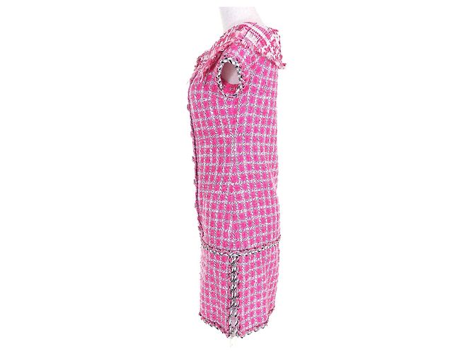 Chanel COCO Button Tweed Kleid Pink - Ansicht 2