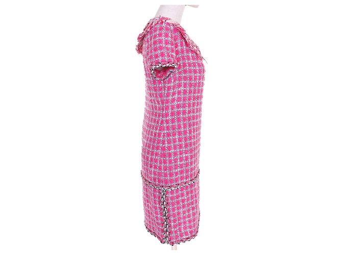 Chanel COCO Button Tweed Kleid Pink - Ansicht 3