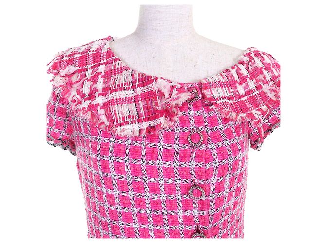 Chanel COCO Button Tweed Kleid Pink - Ansicht 5