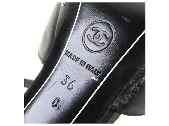 Chanel Matelasse Leder Pumps Schwarz Silber - Ansicht 11