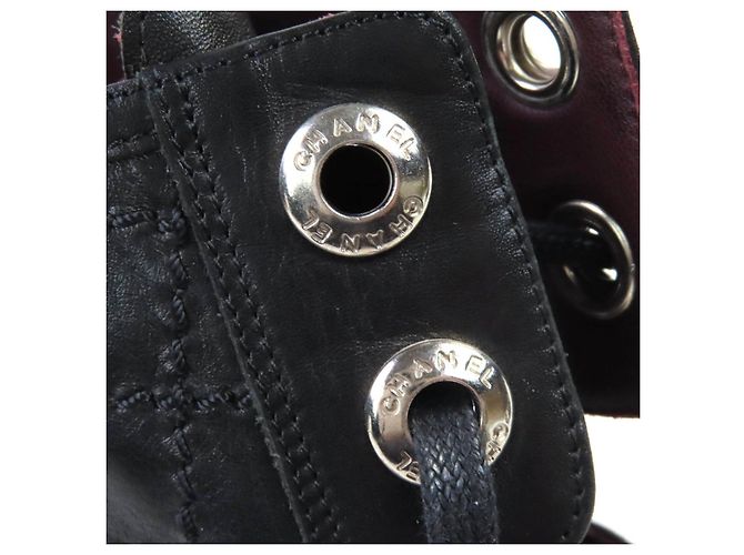 Chanel Matelasse Leder Pumps Schwarz Silber - Ansicht 8