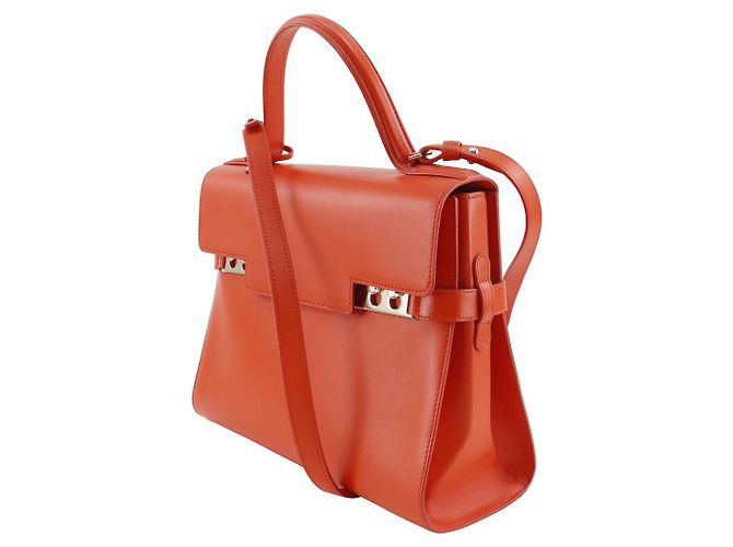 Borsa 2way Delvaux Tempête GM in pelle di vitello Rosso - vista 2