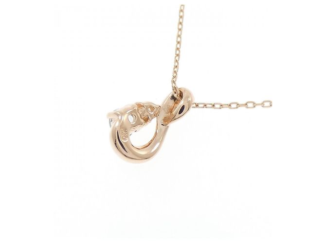 Autre Marque Collana in oro rosa K10 4C con acquamarina e diamante - vista 4