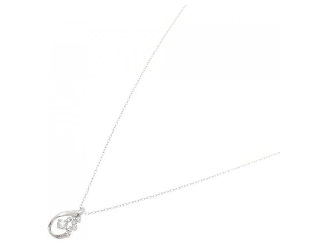 Autre Marque Collana in oro bianco K10 e acquamarina Argento - vista 2