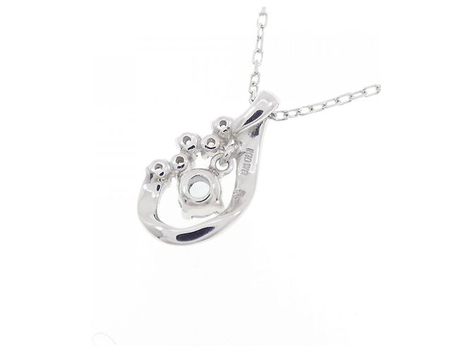 Autre Marque Collana in oro bianco K10 e acquamarina Argento - vista 4