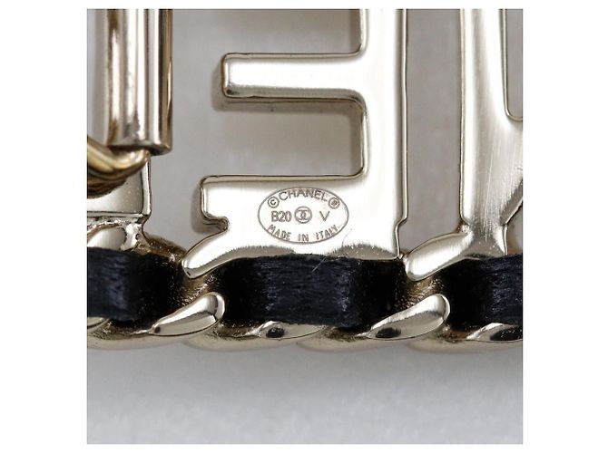 Chanel CHANEL Logo Chain Barrette Barrette Nero - vista 7