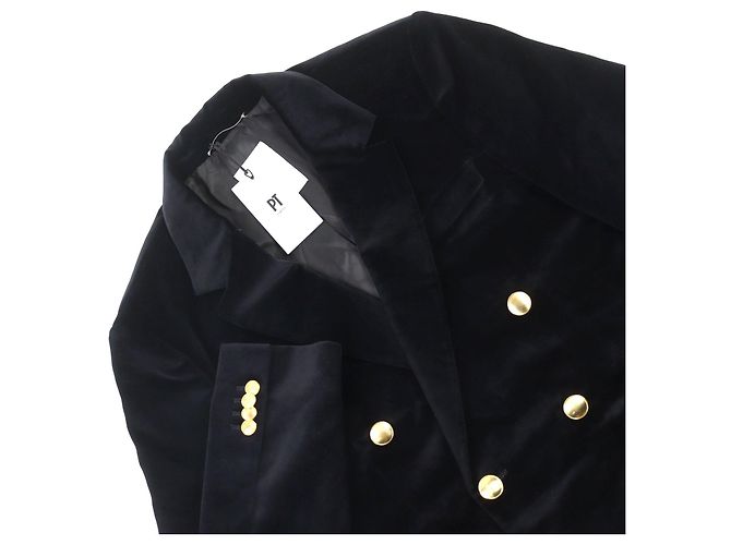 Autre Marque Chaqueta de terciopelo de doble botonadura PT TORINO Negro - vista 2