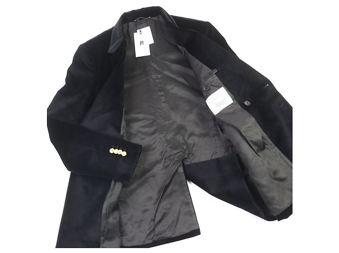 Autre Marque Chaqueta de terciopelo de doble botonadura PT TORINO Negro - vista 3