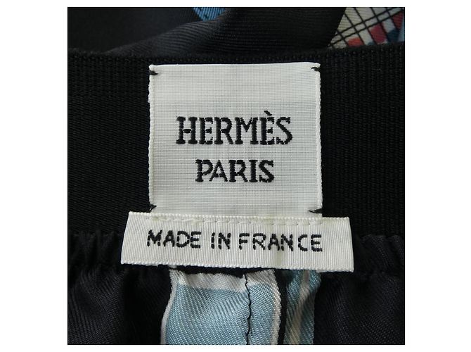 Hermès Falda de seda LETTRES EQUESTRES Hermes 38 Negro Rosa - vista 4