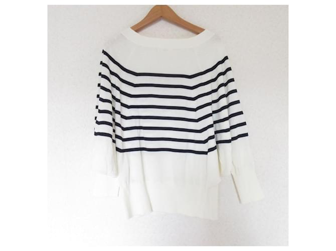 Autre Marque IENA Round Form Border Strickpullover Blau - Ansicht 2