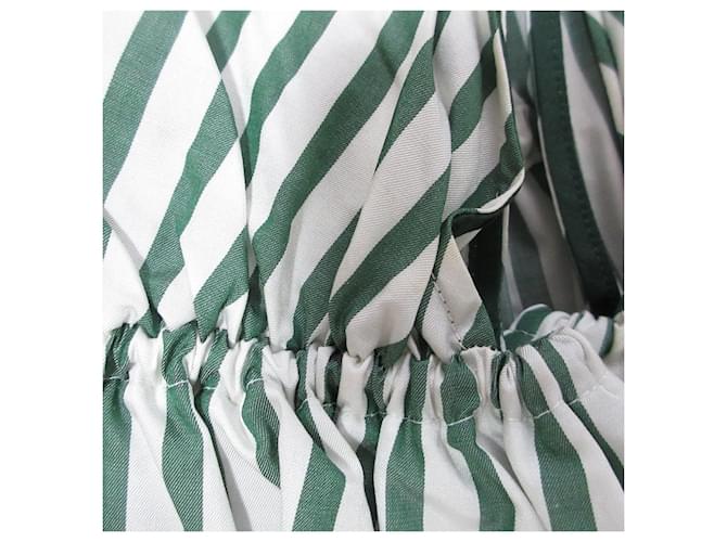Autre Marque Camicetta a righe in seta e cotone Drawer Bianco Verde - vista 11