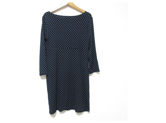 Autre Marque Ärmelloses Langarmkleid aus Stretch-Jersey mit Punktmuster agnes b. Schwarz - Ansicht 2