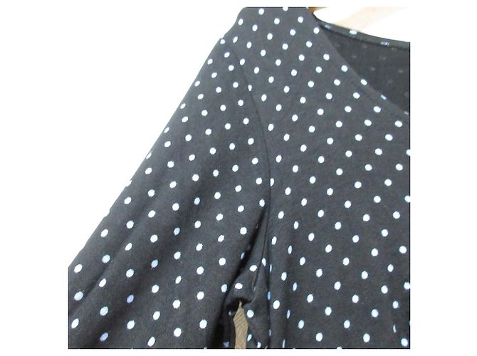 Autre Marque Ärmelloses Langarmkleid aus Stretch-Jersey mit Punktmuster agnes b. Schwarz - Ansicht 4