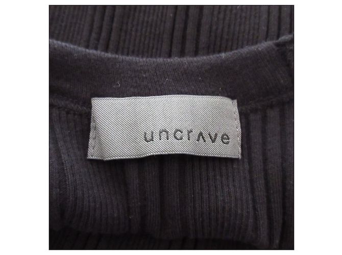 Autre Marque uncrave Kurzarm Oberteil aus Rippstrick Schwarz - Ansicht 6