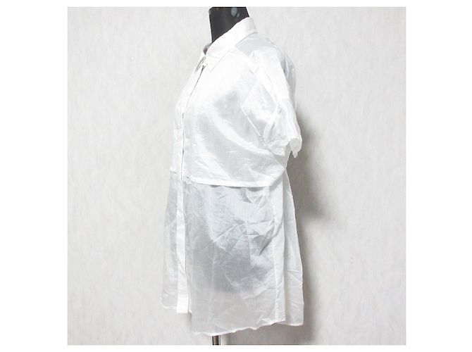 Autre Marque Camicia in chiffon trasparente Diagram Bianco - vista 3