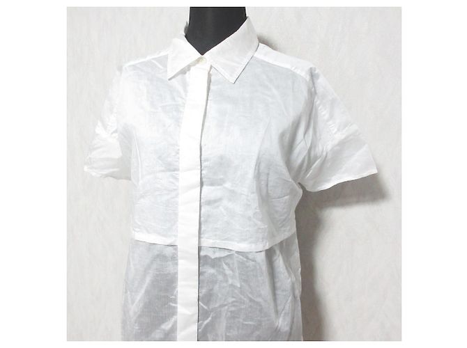 Autre Marque Camicia in chiffon trasparente Diagram Bianco - vista 4