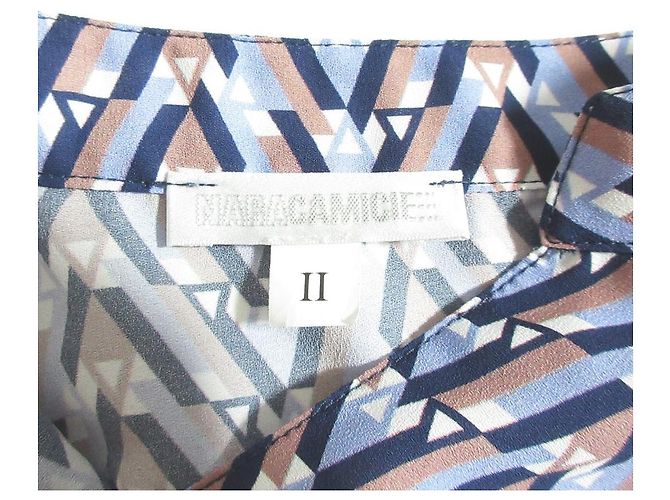 Autre Marque Camicetta NARACAMICIE con volant e pannelli geometrici Blu Blu navy - vista 4