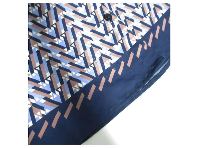 Autre Marque Camicetta NARACAMICIE con volant e pannelli geometrici Blu Blu navy - vista 6