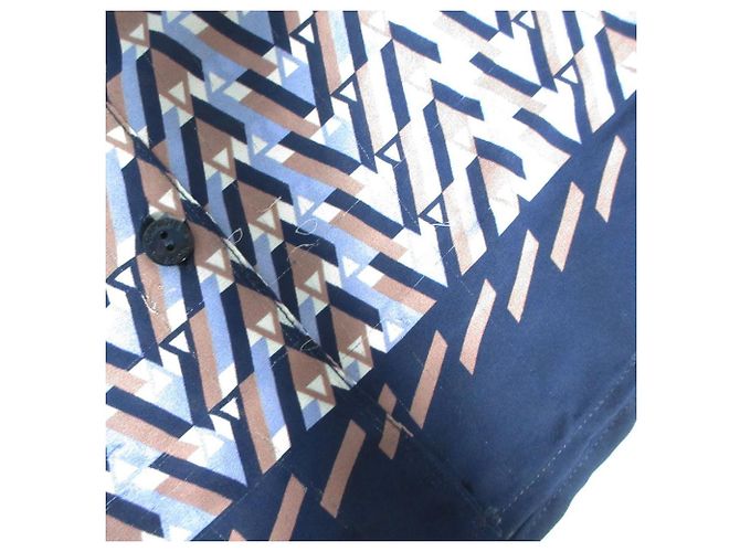 Autre Marque Camicetta NARACAMICIE con volant e pannelli geometrici Blu Blu navy - vista 7