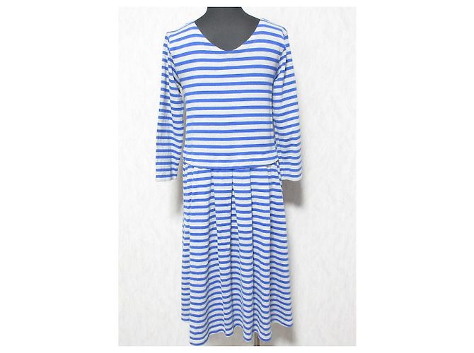 Autre Marque Vestido de algodón a rayas LOISIR Azul Azul claro - vista 2