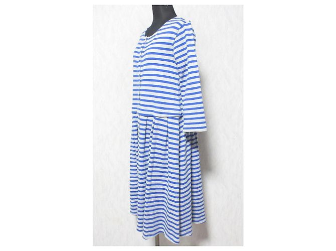 Autre Marque Vestido de algodón a rayas LOISIR Azul Azul claro - vista 3