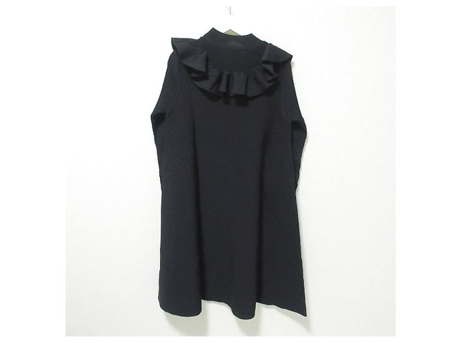 Autre Marque FURFUR Rüschen Mini Kleid Strickkleid Schwarz - Ansicht 2