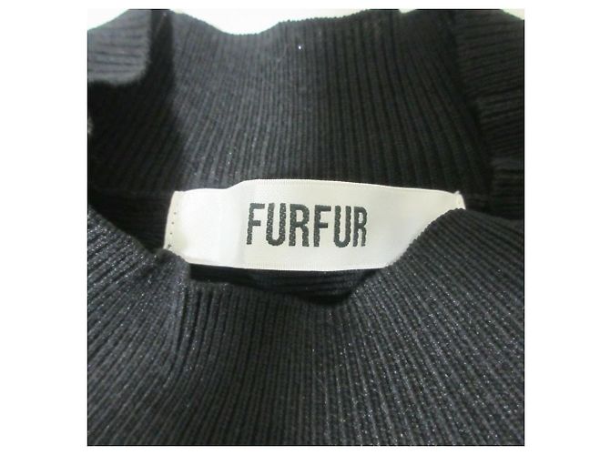Autre Marque FURFUR Rüschen Mini Kleid Strickkleid Schwarz - Ansicht 3