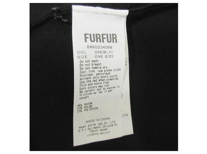 Autre Marque FURFUR Rüschen Mini Kleid Strickkleid Schwarz - Ansicht 6