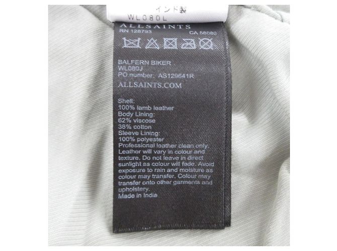 Autre Marque Chaqueta Biker de Cuero Balfern de All Saints Castaño - vista 6