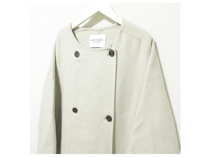Autre Marque Abrigo de doble capa sin cuello Long Sonny Label de URBAN RESEARCH Beige - vista 4