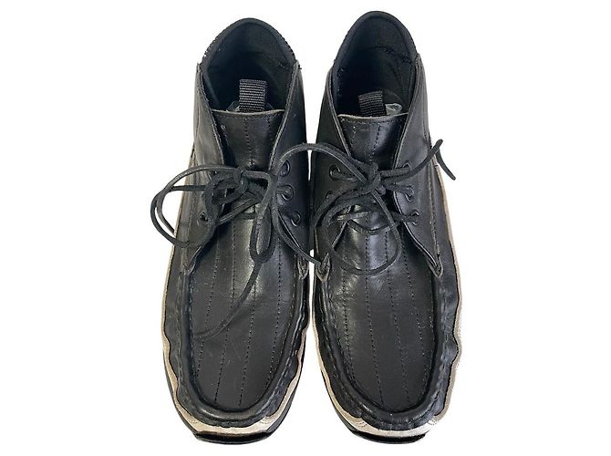 Visvim Chukka Boots Leather Boots Black White - view 3