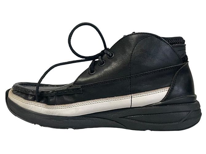 Visvim Chukka Boots Leather Boots Black White - view 5