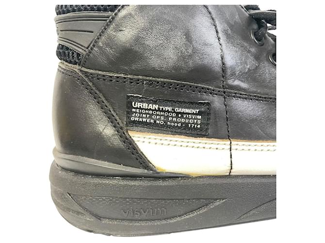 Visvim Chukka Boots Leather Boots Black White - view 8