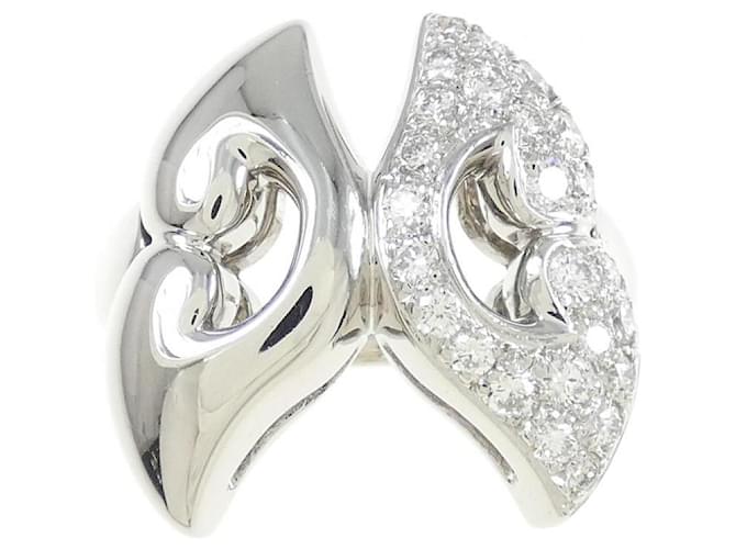 Bulgari Bvlgari Platinum Diamond Ring Ring Größe 9.5 Silber - Ansicht 2