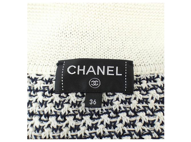 Cárdigan de mezcla de lana Chanel Blanco Azul marino - vista 5