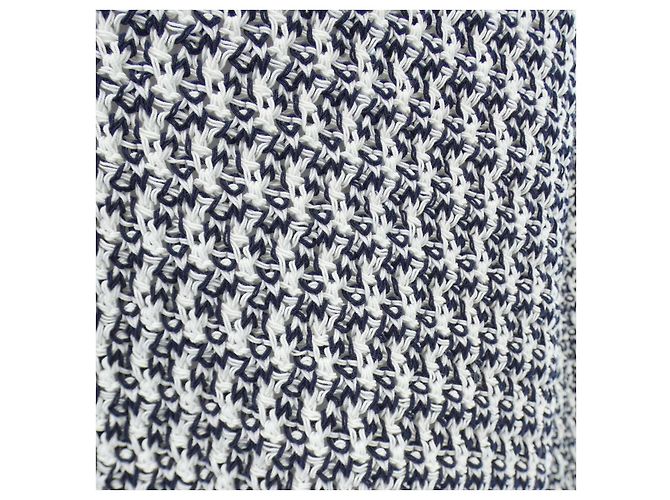 Cárdigan de mezcla de lana Chanel Blanco Azul marino - vista 8