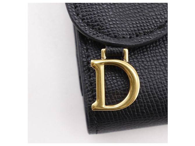 Cartera compacta Dior de piel de becerro Negro - vista 18