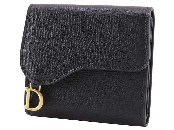 Cartera compacta Dior de piel de becerro Negro - vista 2