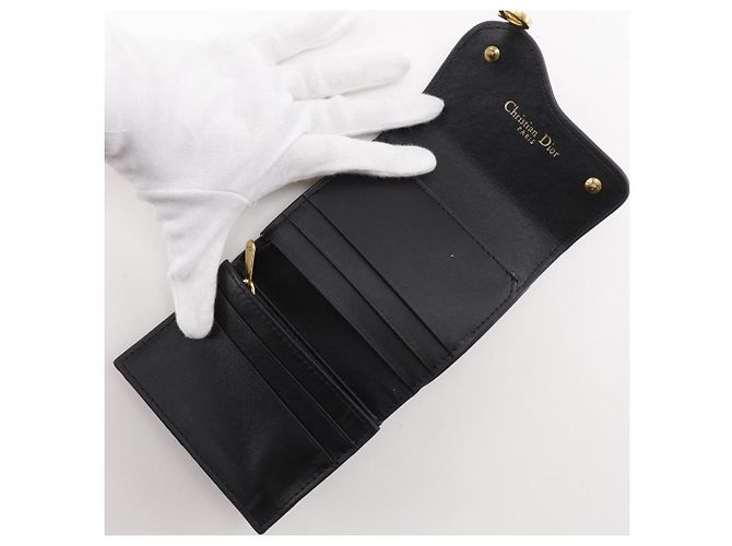Cartera compacta Dior de piel de becerro Negro - vista 5