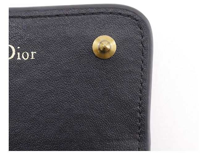 Cartera compacta Dior de piel de becerro Negro - vista 8