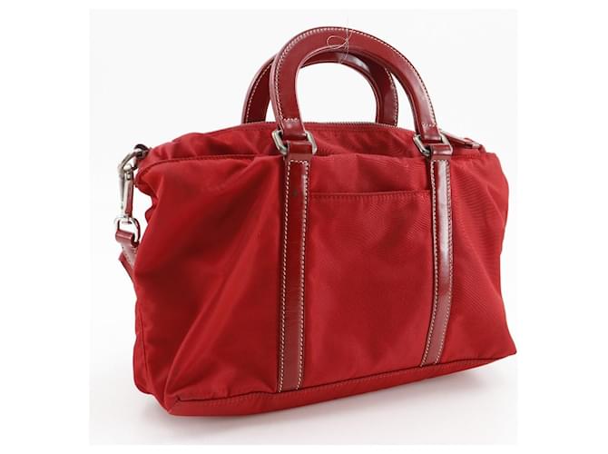 Borsa 2way in nylon Prada Rosso - vista 3