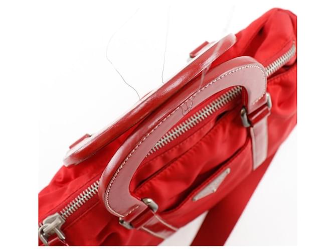 Borsa 2way in nylon Prada Rosso - vista 5
