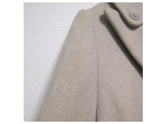 Autre Marque abrigo mina perhonen coast de mezcla de lino Castaño Beige - vista 13