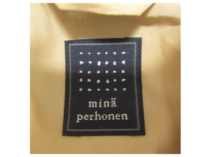 Autre Marque abrigo mina perhonen coast de mezcla de lino Castaño Beige - vista 5