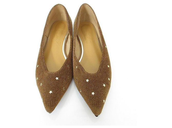 Autre Marque Scarpe basse in velluto Le Talon Pointed Star Studs Marrone Cammello - vista 2