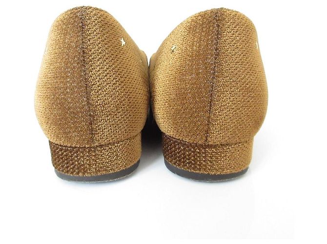 Autre Marque Scarpe basse in velluto Le Talon Pointed Star Studs Marrone Cammello - vista 4