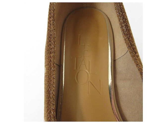 Autre Marque Scarpe basse in velluto Le Talon Pointed Star Studs Marrone Cammello - vista 7