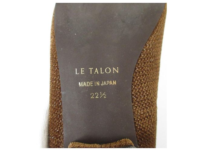 Autre Marque Scarpe basse in velluto Le Talon Pointed Star Studs Marrone Cammello - vista 9
