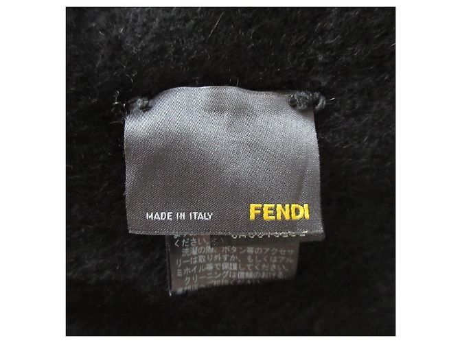 Fendi Orilag Schal aus Kaschmir und Nerz Schwarz - Ansicht 7